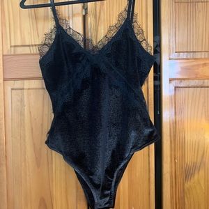 Topshop velvet and lace bodysuit